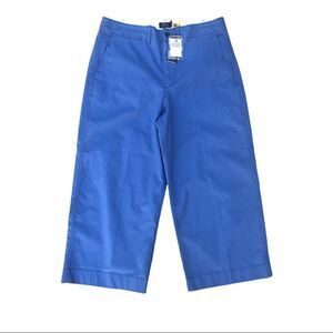 NWT POLO Lauren blue wide leg cropped pants sz 12